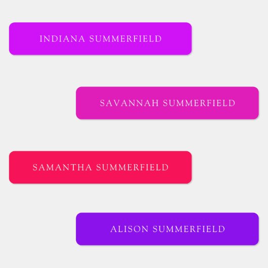 Moderne, kleurrijke waterdichte naam Kinder Labels (Groep)