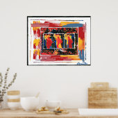 Moderne kleurrijke waterverf 9-11 Vrijheidsbeeld Poster (Keuken)