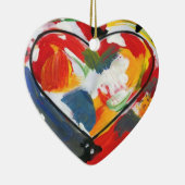 Moderne kleurrijke waterverf Abstract hart Keramisch Ornament (Rechts)
