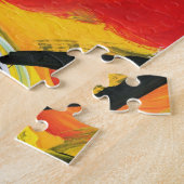 Moderne kleurrijke Waterverf Abstract hart Legpuzzel (Zijkant)