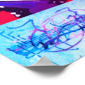 Moderne kleurrijke Waterverf Abstract Poster hart (Hoek)