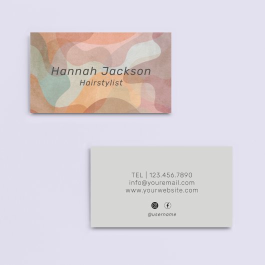 Moderne Kleurrijke Waterverf Abstract Professionee Visitekaartje