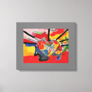 Moderne, kleurrijke Waterverf abstracte harkraakbe Canvas Afdruk