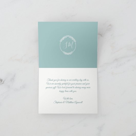 Moderne kleurrijke Waterverf bladeren loof bruilof Bedankkaart (Binnen)