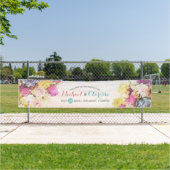 Moderne kleurrijke Waterverf bloemen bruiloft welk Spandoek (Insitu)