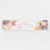 Moderne kleurrijke Waterverf bloemen bruiloft welk Spandoek (Horizontaal)