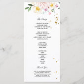 Moderne, kleurrijke Waterverf bloemen Menu (Achterkant)