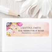 Moderne Kleurrijke Waterverf Bloemen Trouwadres Etiket (Insitu)