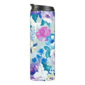 Moderne kleurrijke Waterverf bloemenpatroon Thermosbeker (Geroteerd rechts)