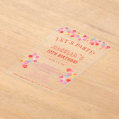 Moderne kleurrijke Waterverf Blots Kids Verjaardag Acryl Uitnodigingen (Laagn)