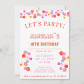 Moderne kleurrijke Waterverf Blots Kids Verjaardag Kaart (Voorkant)