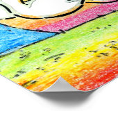 Moderne, kleurrijke waterverf Dove en Sun Poster (Hoek)