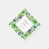 Moderne kleurrijke Waterverf Floral Wedding Servet (Hoek)