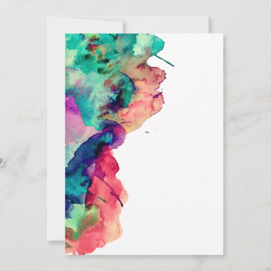 Moderne, kleurrijke Waterverf "Gelieve toe te tred Kaart (Achterkant)