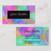 moderne kleurrijke waterverf geschilderde stippen visitekaartje (Voorkant / Achterkant)