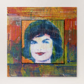 Moderne kleurrijke waterverf Jackie Kennedy collag Legpuzzel (Verticaal)