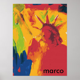 Moderne kleurrijke waterverf Lady Liberty Poster