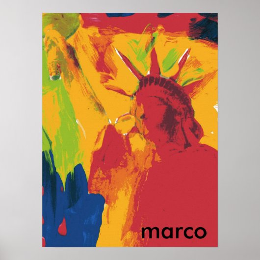 Moderne kleurrijke waterverf Lady Liberty Poster (Voorkant)