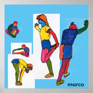 Moderne, kleurrijke Waterverf mensen oefeningen Poster