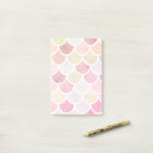 Moderne kleurrijke Waterverf Mermaid Scales Patroo Post-it® Notes (Op bureau)