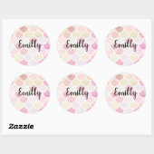 Moderne kleurrijke Waterverf Mermaid Scales Patroo Ronde Sticker (Vel)