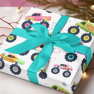 Moderne, kleurrijke Waterverf monster-wagens Cadeaupapier