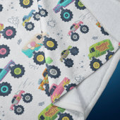 Moderne, kleurrijke Waterverf monster-wagens Fleece Deken