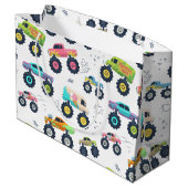 Moderne, kleurrijke Waterverf monster-wagens Groot Cadeauzakje (Achterkant Gekanteld)