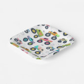 Moderne, kleurrijke Waterverf monster-wagens Papieren Bordje (Gebogen)