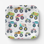 Moderne, kleurrijke Waterverf monster-wagens Papieren Bordje (Voorkant)