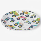 Moderne, kleurrijke Waterverf monster-wagens Papieren Bordje (Gekanteld)