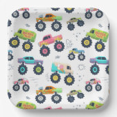 Moderne, kleurrijke Waterverf monster-wagens Papieren Bordje (Voorkant)