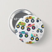 Moderne, kleurrijke Waterverf monster-wagens Ronde Button 5,7 Cm (Voorkant /achterkant)