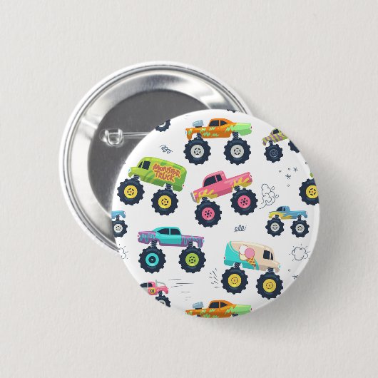 Moderne, kleurrijke Waterverf monster-wagens Ronde Button 5,7 Cm (Voorkant /achterkant)