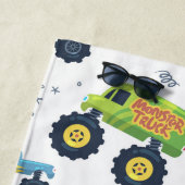 Moderne, kleurrijke Waterverf monster-wagens Strandlaken (In situ)