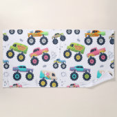 Moderne, kleurrijke Waterverf monster-wagens Strandlaken (Voorkant)