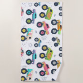 Moderne, kleurrijke Waterverf monster-wagens Strandlaken (Voorkant)