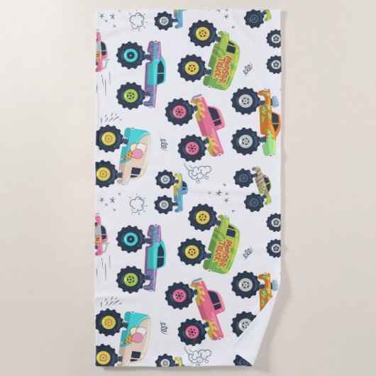 Moderne, kleurrijke Waterverf monster-wagens Strandlaken (Voorkant)