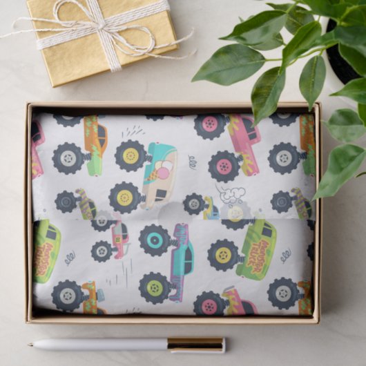 Moderne, kleurrijke Waterverf monster-wagens Tissuepapier (Geschenk)