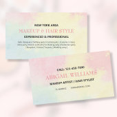 Moderne kleurrijke Waterverf omhoog en haarstijlli Visitekaartje