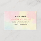 Moderne kleurrijke Waterverf omhoog en haarstijlli Visitekaartje (Achterkant)