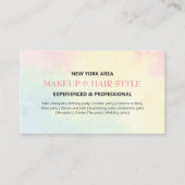 Moderne kleurrijke Waterverf omhoog en haarstijlli Visitekaartje (Voorkant)