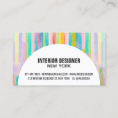 Moderne kleurrijke waterverf penseelstrepen visitekaartje (Achterkant)