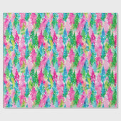 Moderne kleurrijke Waterverf Preppy kerstbomen Cadeaupapier (Vlak)