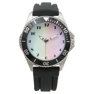 Moderne, kleurrijke Waterverf regenboog Horloge