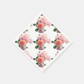 Moderne kleurrijke Waterverf roze rozen Sjabloon Servet (Hoek)