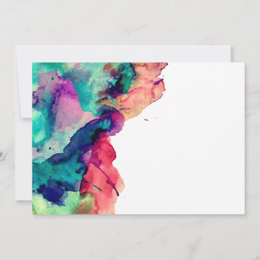 Moderne kleurrijke Waterverf Sla de datum op Save The Date (Achterkant)