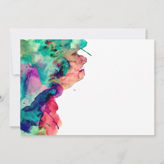 Moderne kleurrijke Waterverf Sparen Datum 2 Save The Date (Achterkant)