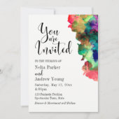 Moderne, kleurrijke Waterverf Typografie Weddensch Kaart (Voorkant)