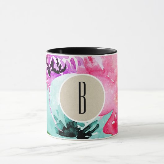 Moderne, kleurrijke Waterverf van de Floral van de Mok (Midden)